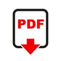 Pdf file download icon. The PDF icon. File format symbol flat - vector Royalty Free Stock Photo